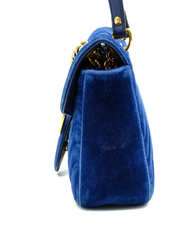 Gucci velvet 2025 bag blue