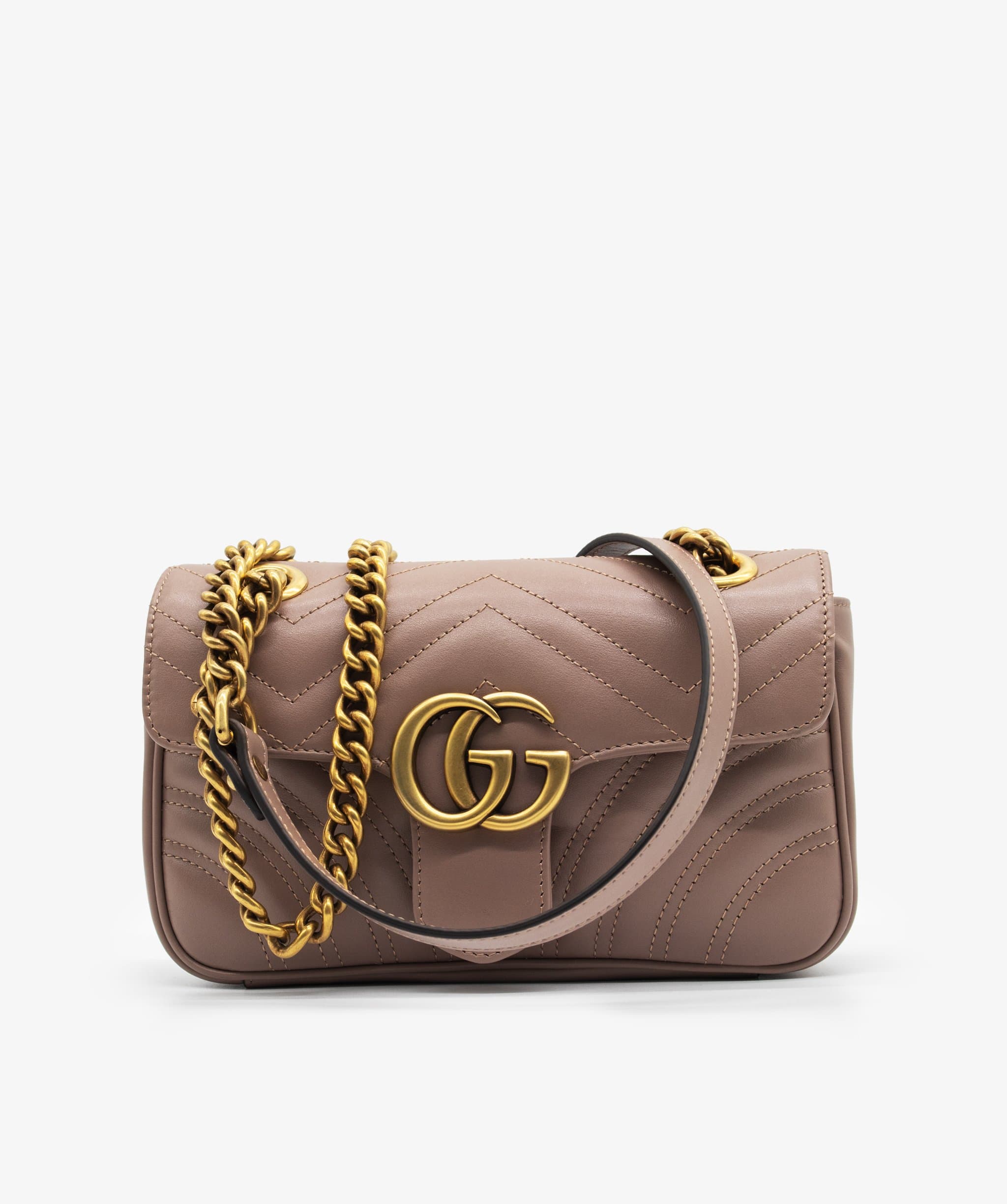 Gucci Gucci Brown Mini GG Marmont Crossbody Bag - RJL1055