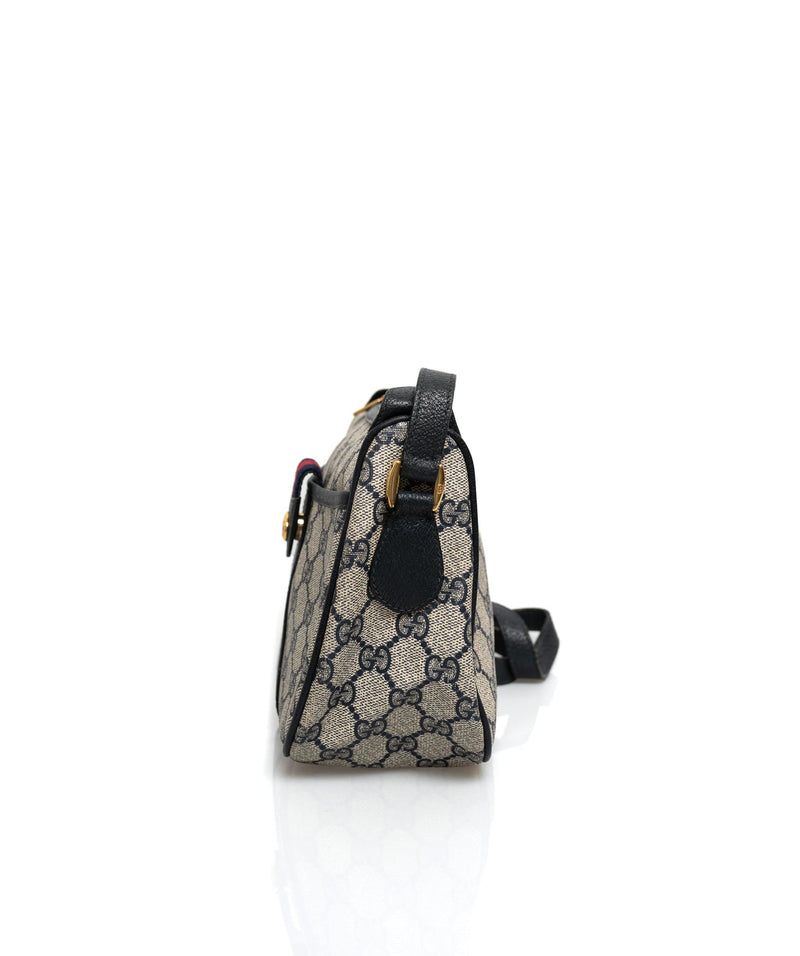 Gucci Gucci GG Sherry Line Canvas Shoulder Bag Navy Blue - AWL1491