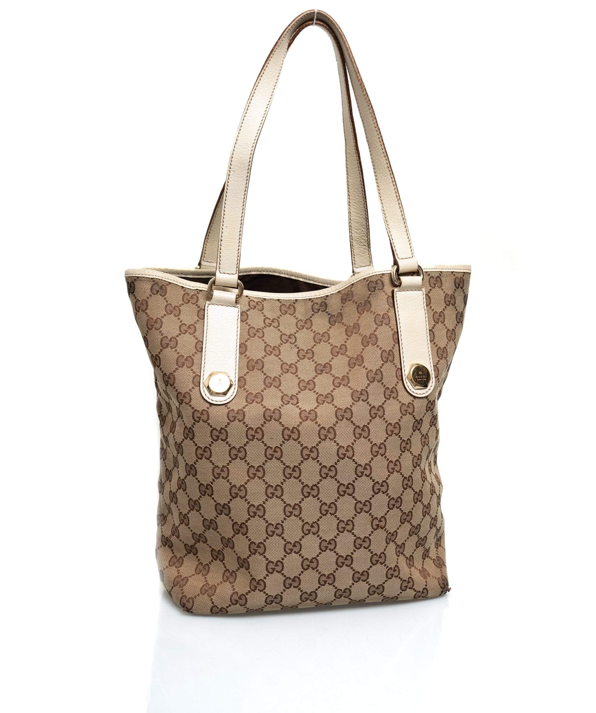 Gucci Gucci Guccissima Beige Canvas Tote Bag  AGL1012