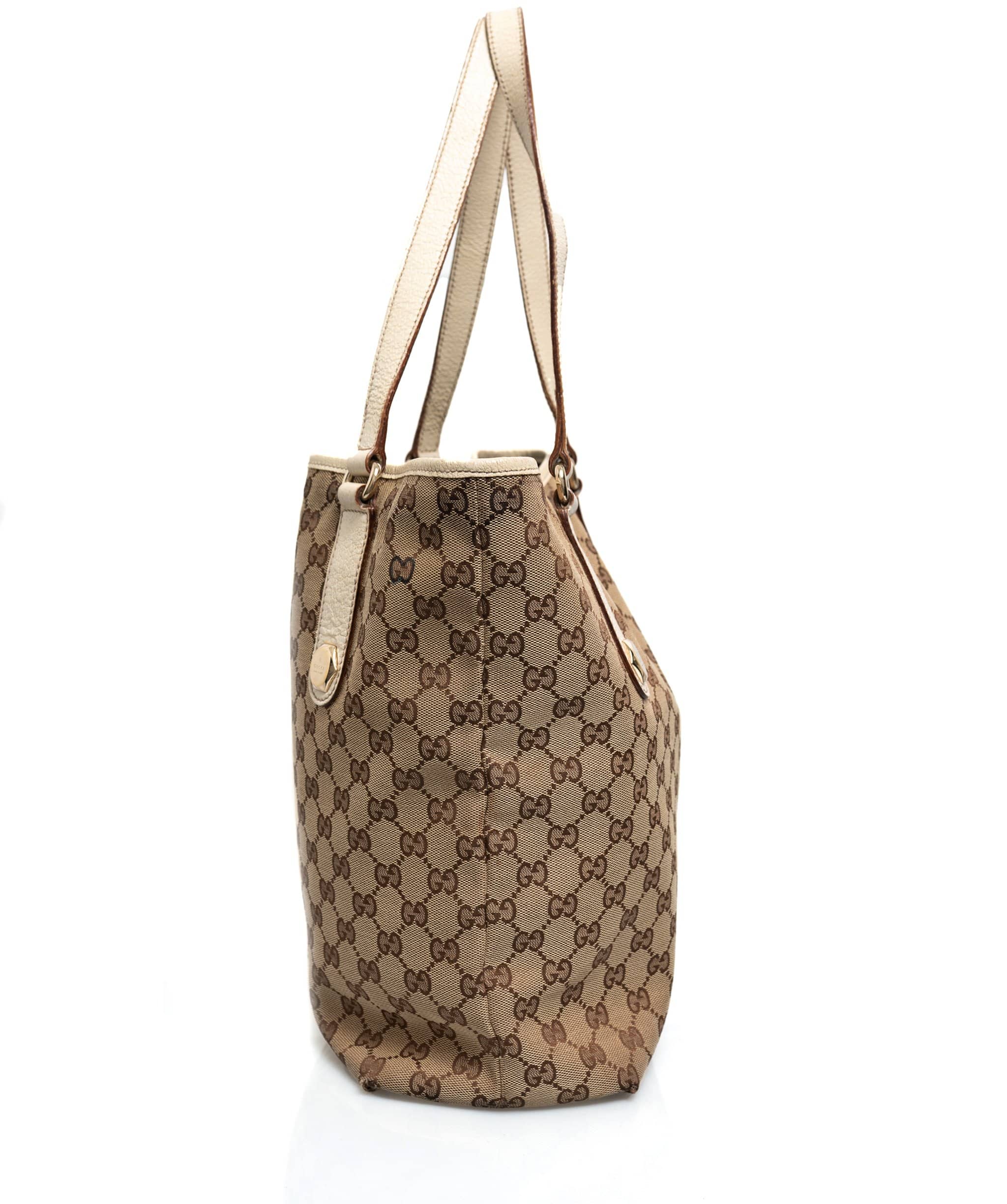 Gucci Gucci Guccissima Beige Canvas Tote Bag  AGL1012