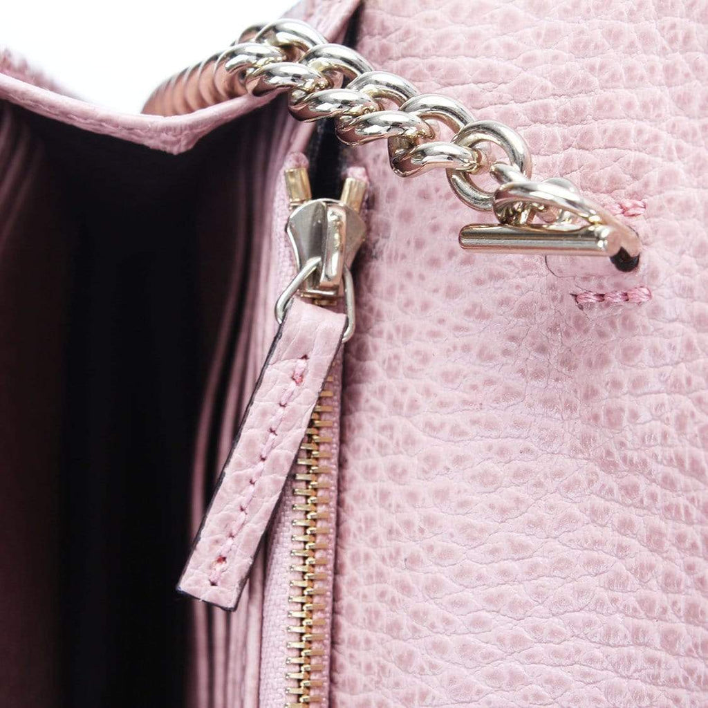 Gucci // Pink Leather Interlocking GG Wallet On Chain – VSP