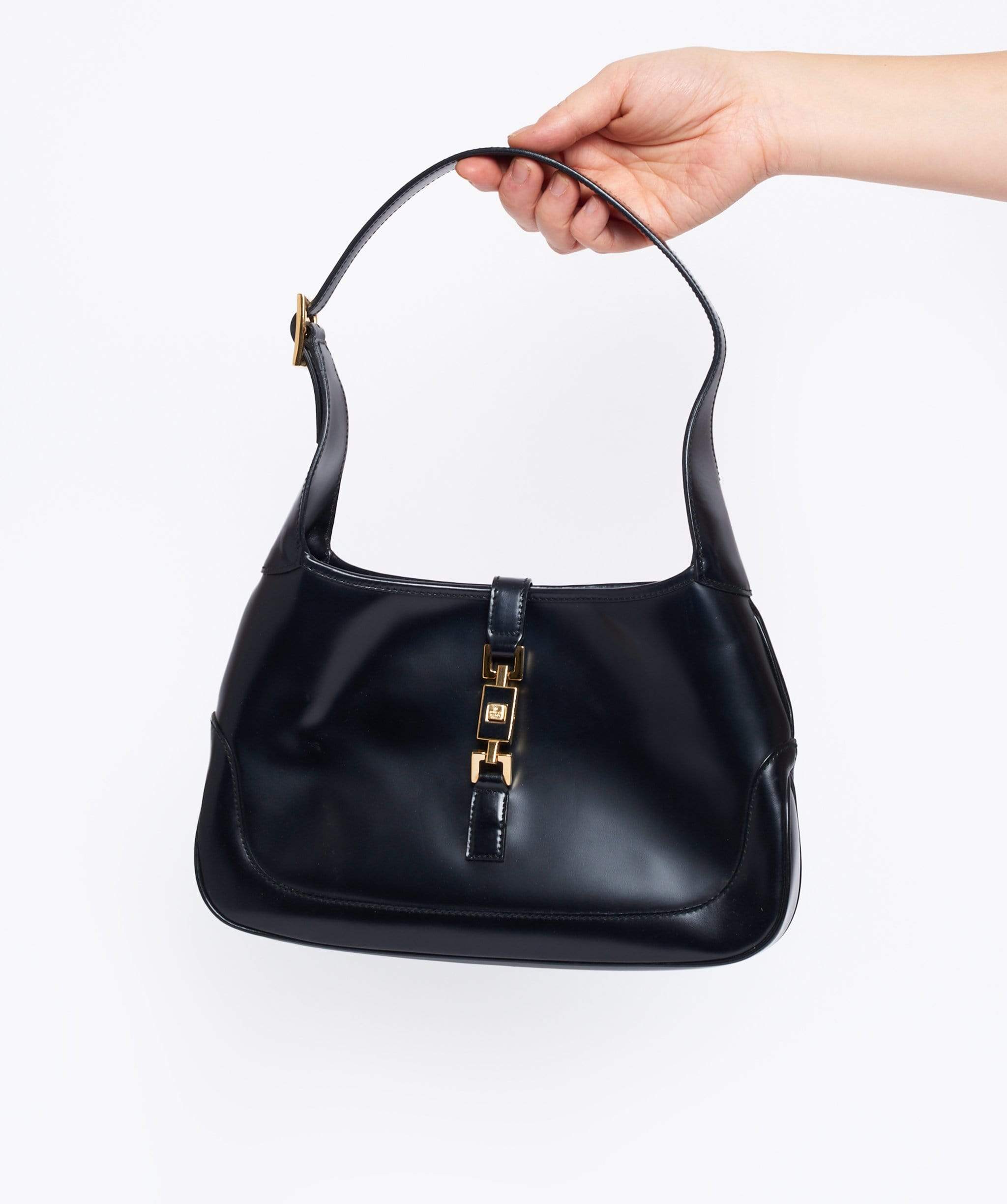 Gucci GUCCI Jackie Shoulder Bag Black Leather