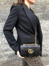 Gucci Gucci Marmont Small Black Shoulder Bag - AWL2813