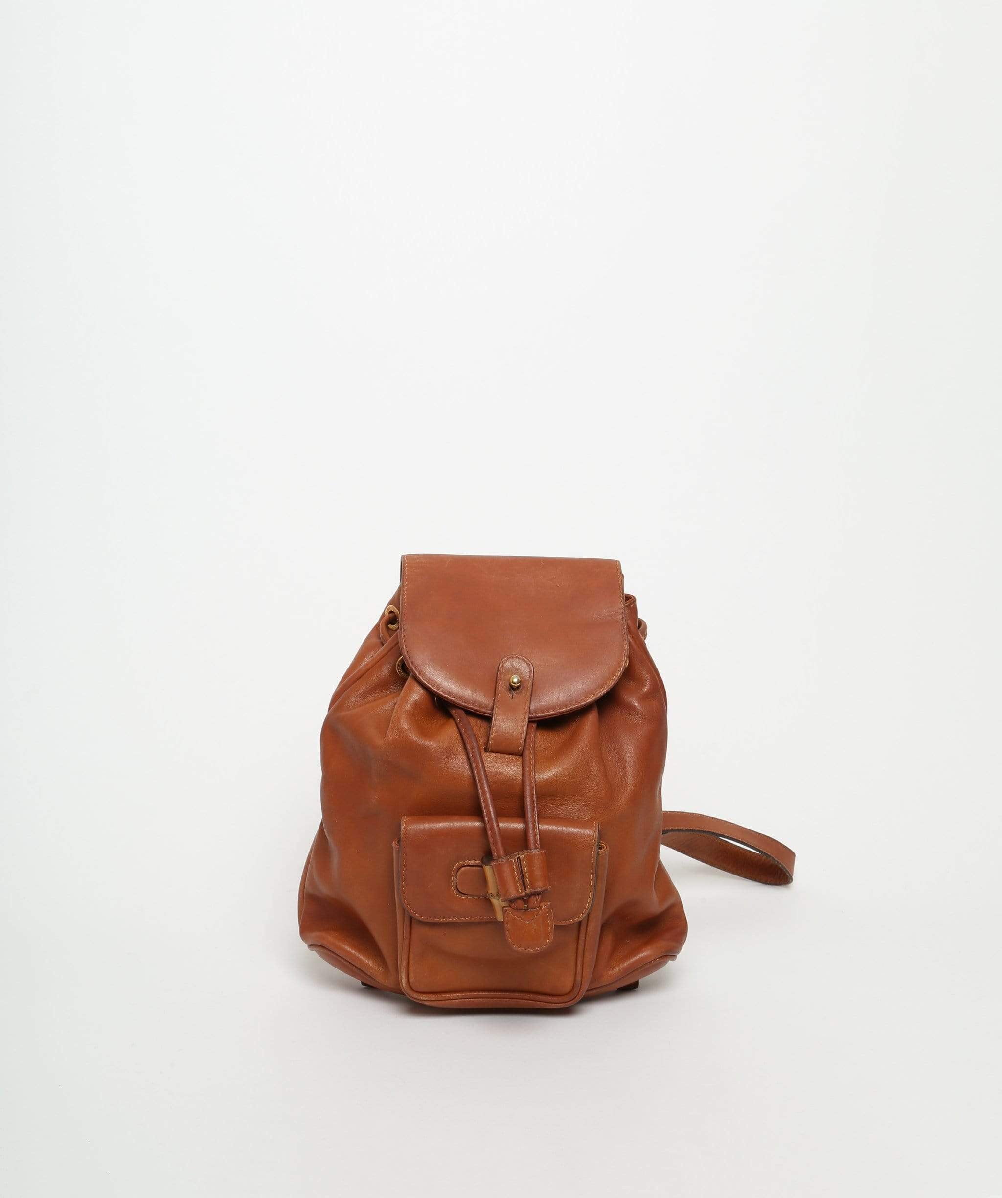 Gucci Gucci Mini Brown Bamboo Backpack