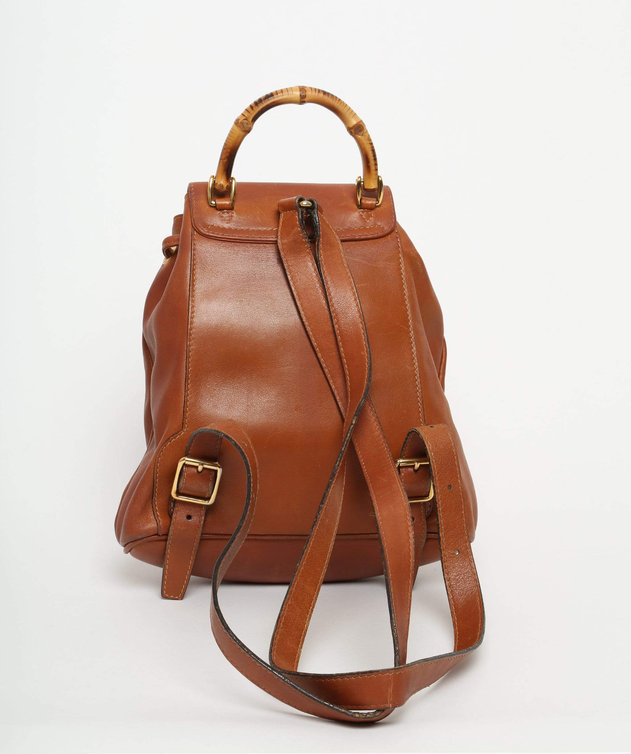 Gucci Gucci Mini Brown Bamboo Backpack