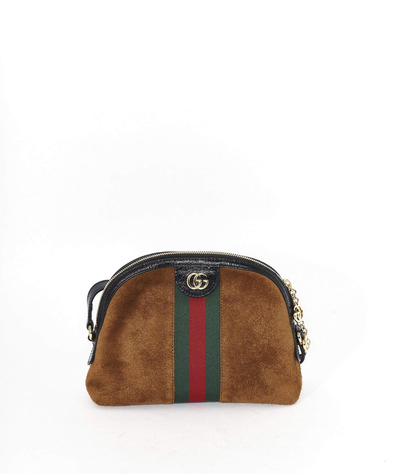 Gucci Ophidia Boston Suede Bag in Black