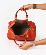 Gucci Gucci Orange Guccissima Embossed Top Handle Bag