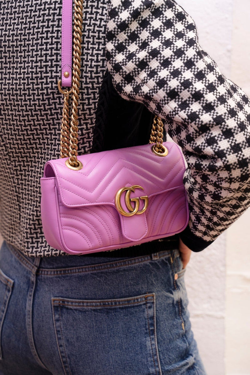 Gucci Pink Leather Marmont Bag GHW AGL1570 LuxuryPromise