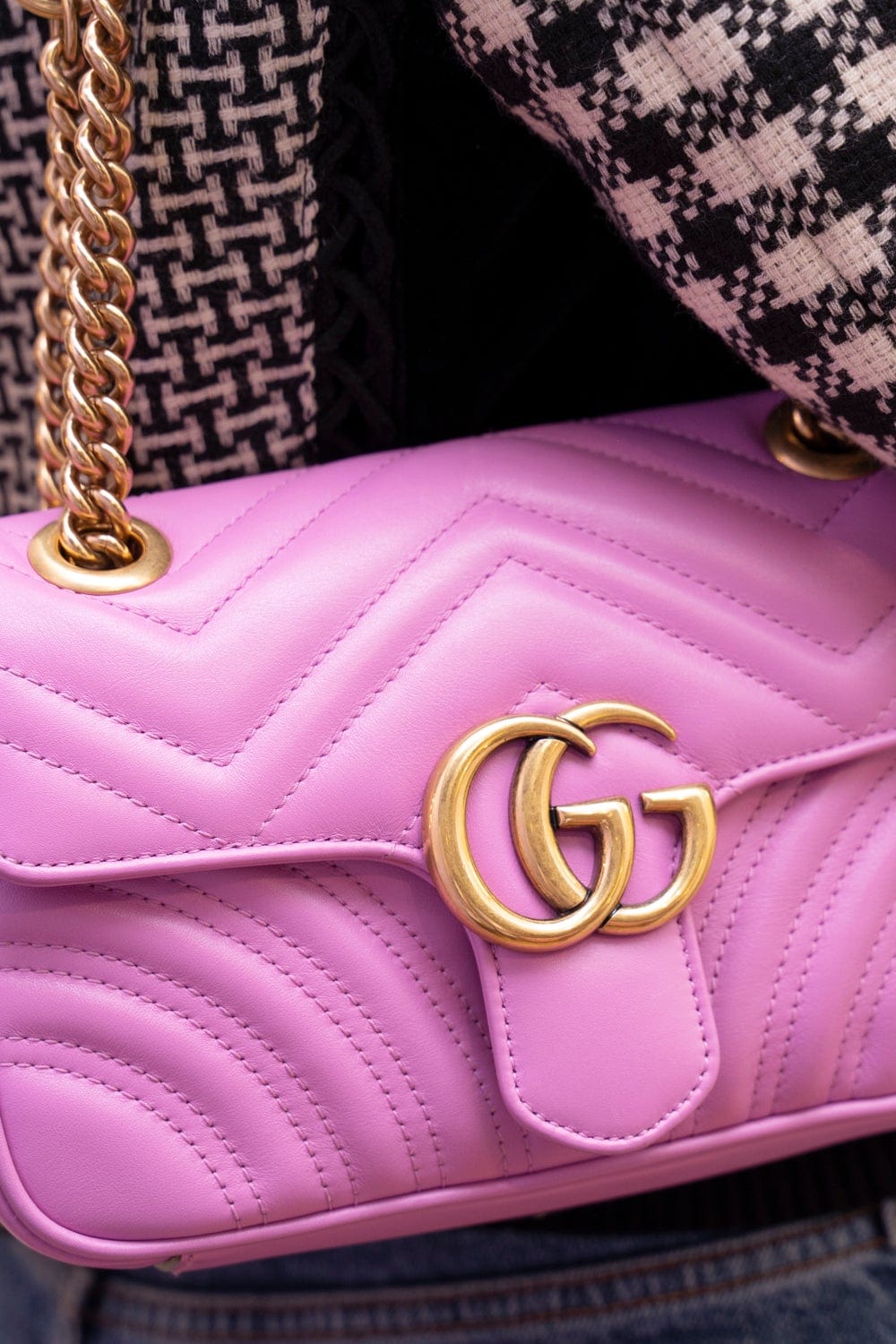 Gucci Gucci Pink Leather Marmont Bag GHW - AGL1570