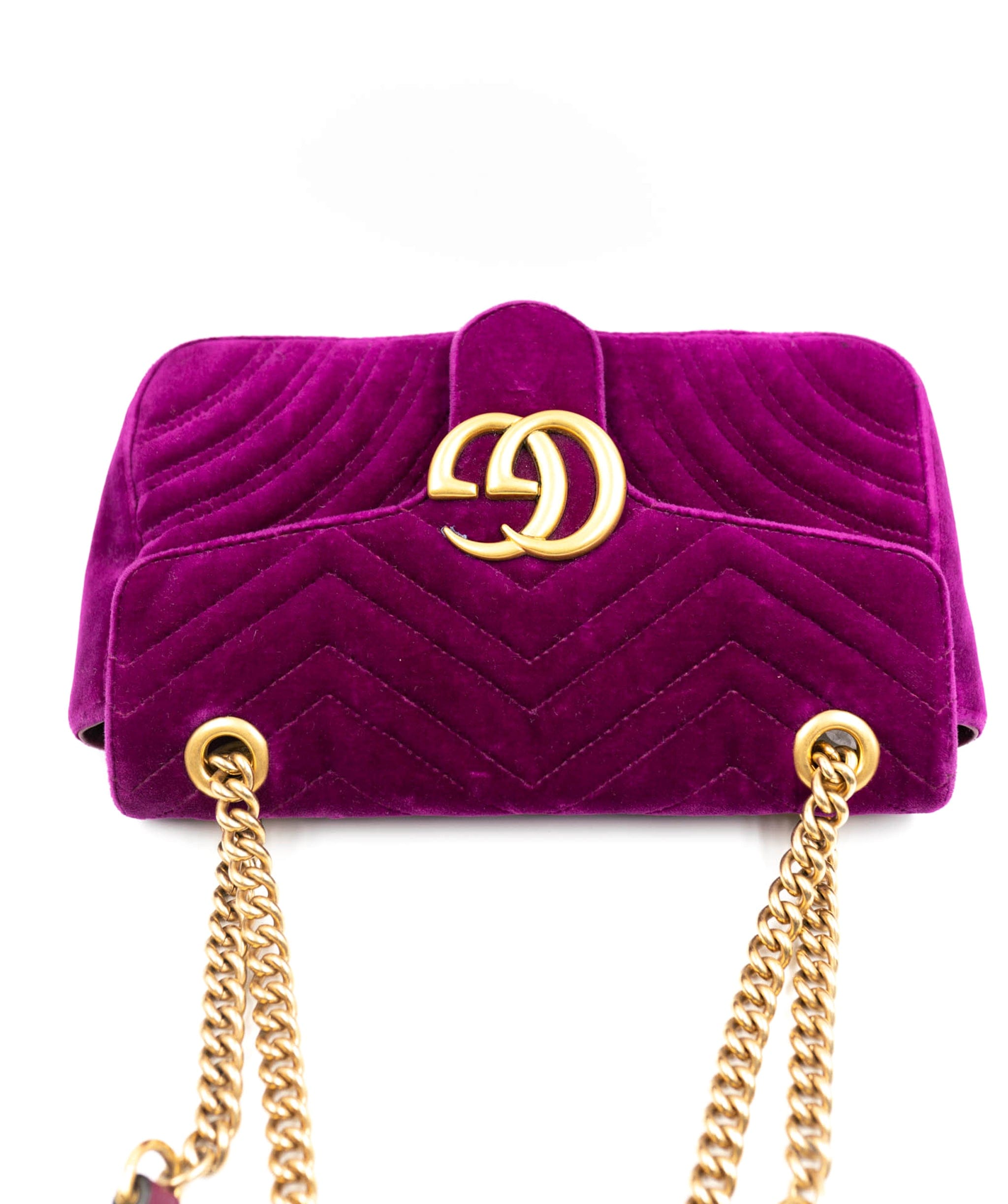 Gucci Gucci Purple Velvet Marmont Flap Bag AGC1426