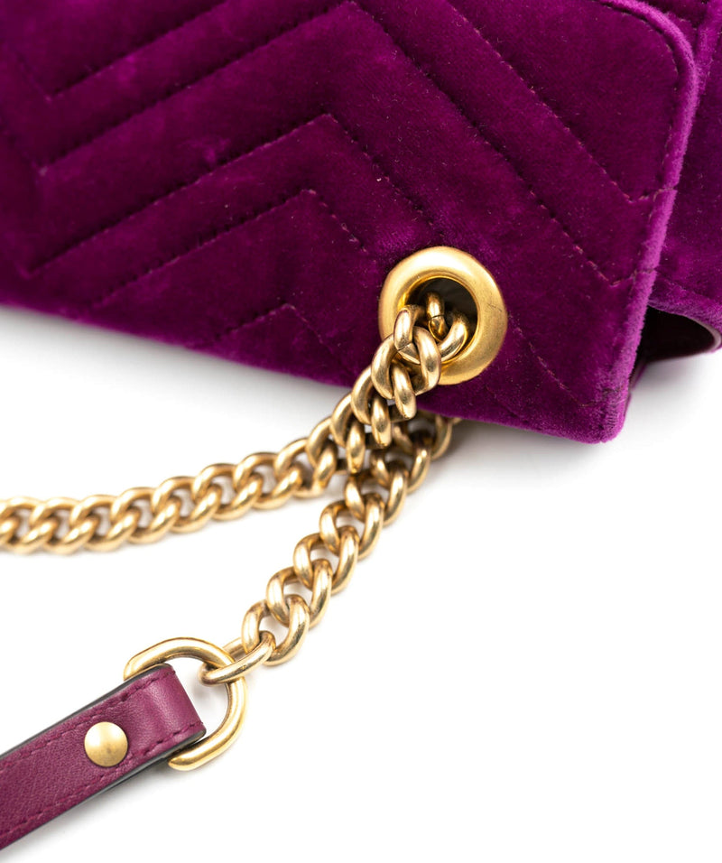 Gucci Purple Velvet Marmont Flap Bag AGC1426 LuxuryPromise