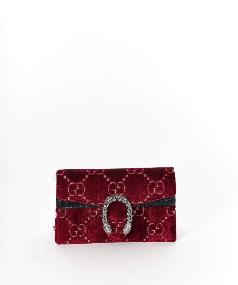 Gucci red 2025 velvet bag