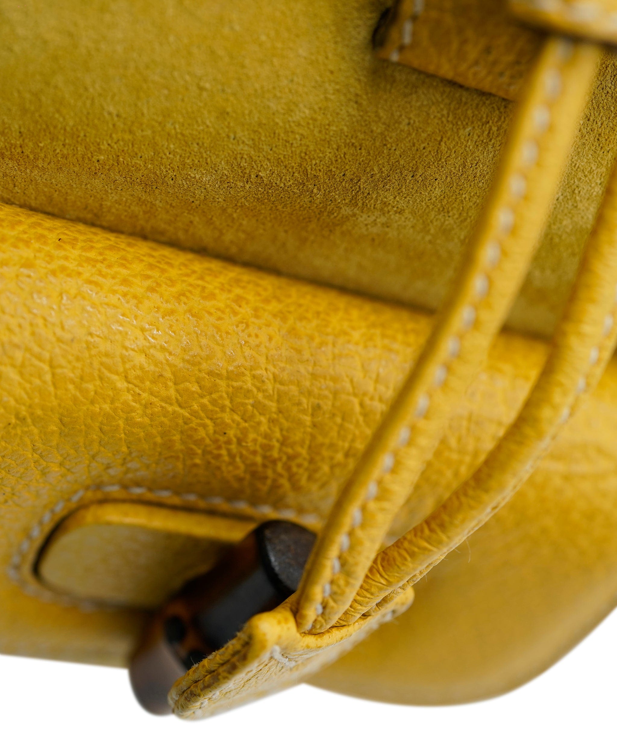 Gucci Small Bamboo Backpack Yellow Suede Leather AB AWL4377 LuxuryPromise