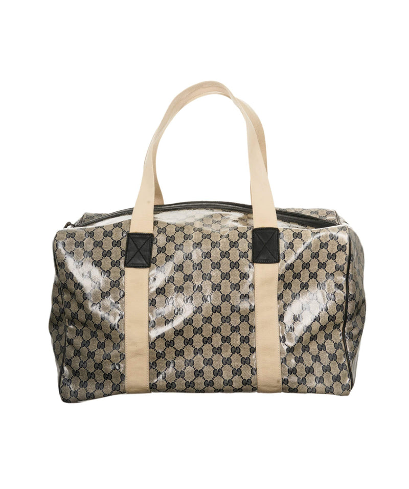 Gucci canvas cheap travel bag