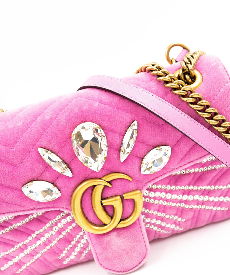 Pink Gucci Marmont embellished bag AGL2336 LuxuryPromise