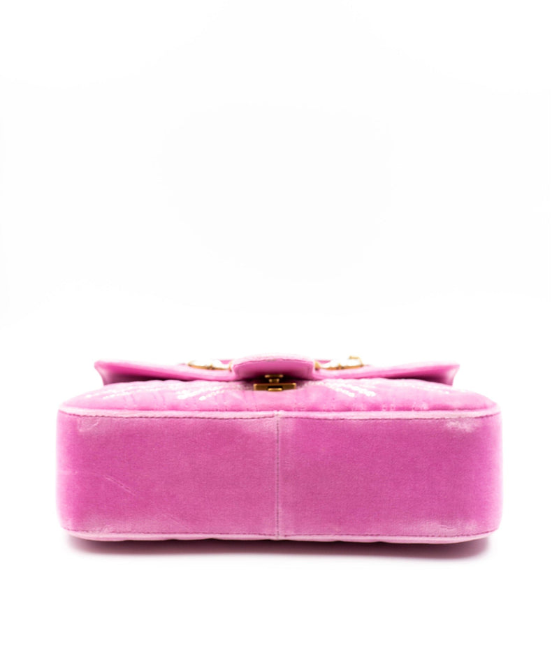 Alabaster Pink Embellished Satin And Leather Mini-pouch