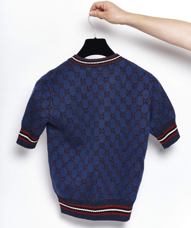Gucci Gucci Blue Supreme Knit Sweater Size Small