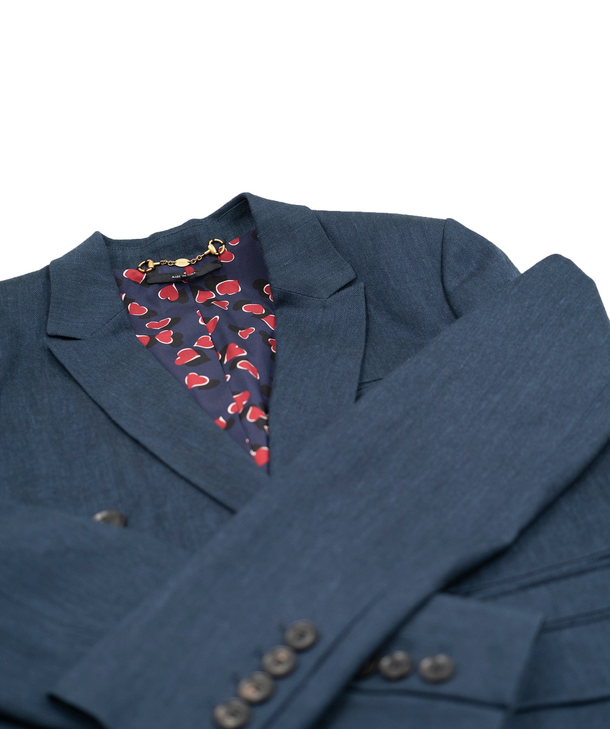 Gucci Gucci Buttoned Blazer, Linen, Blue, UK14, 3* ASL5059