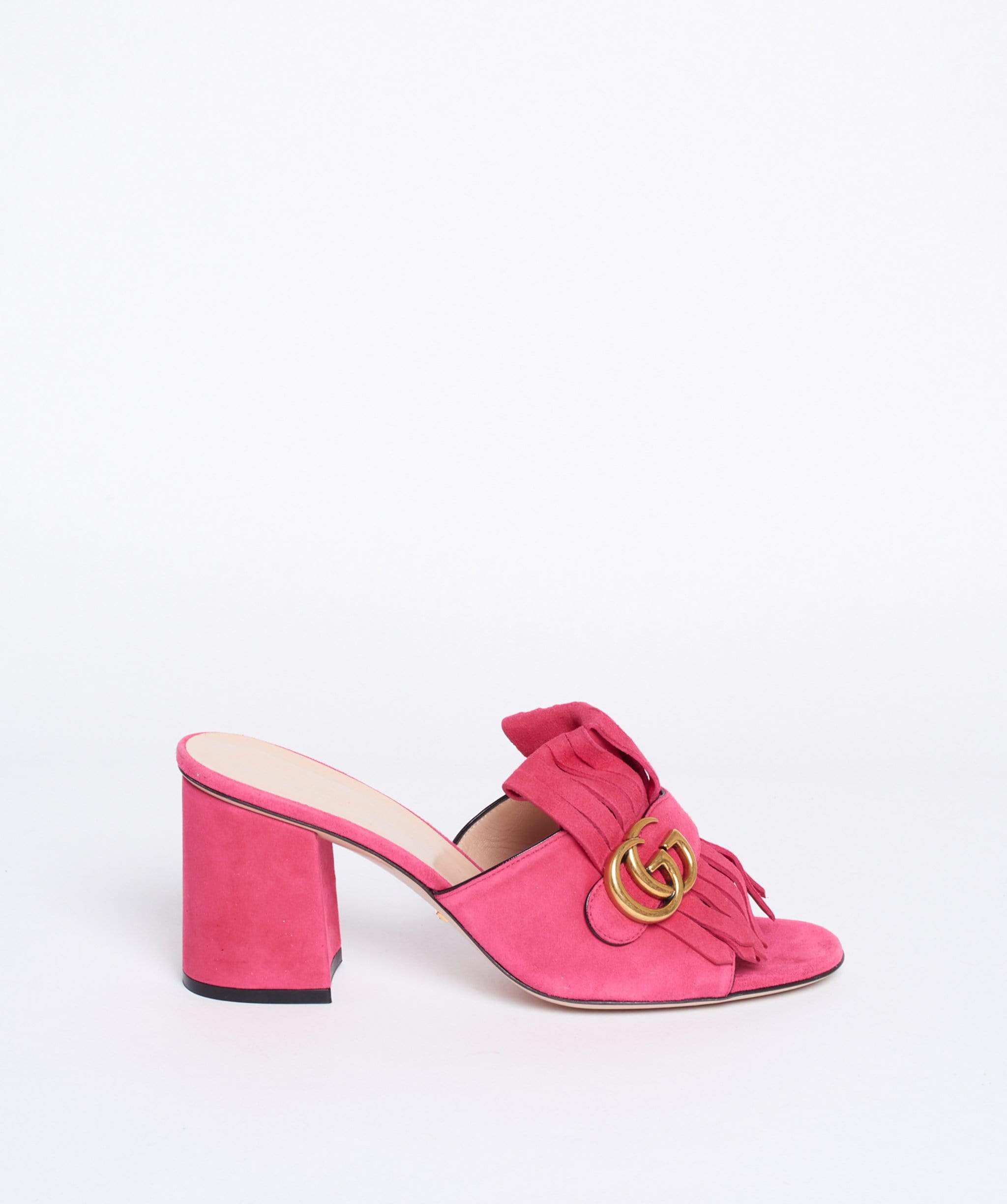 Gucci Gucci Pink Suede Marmont Mules size 39.5