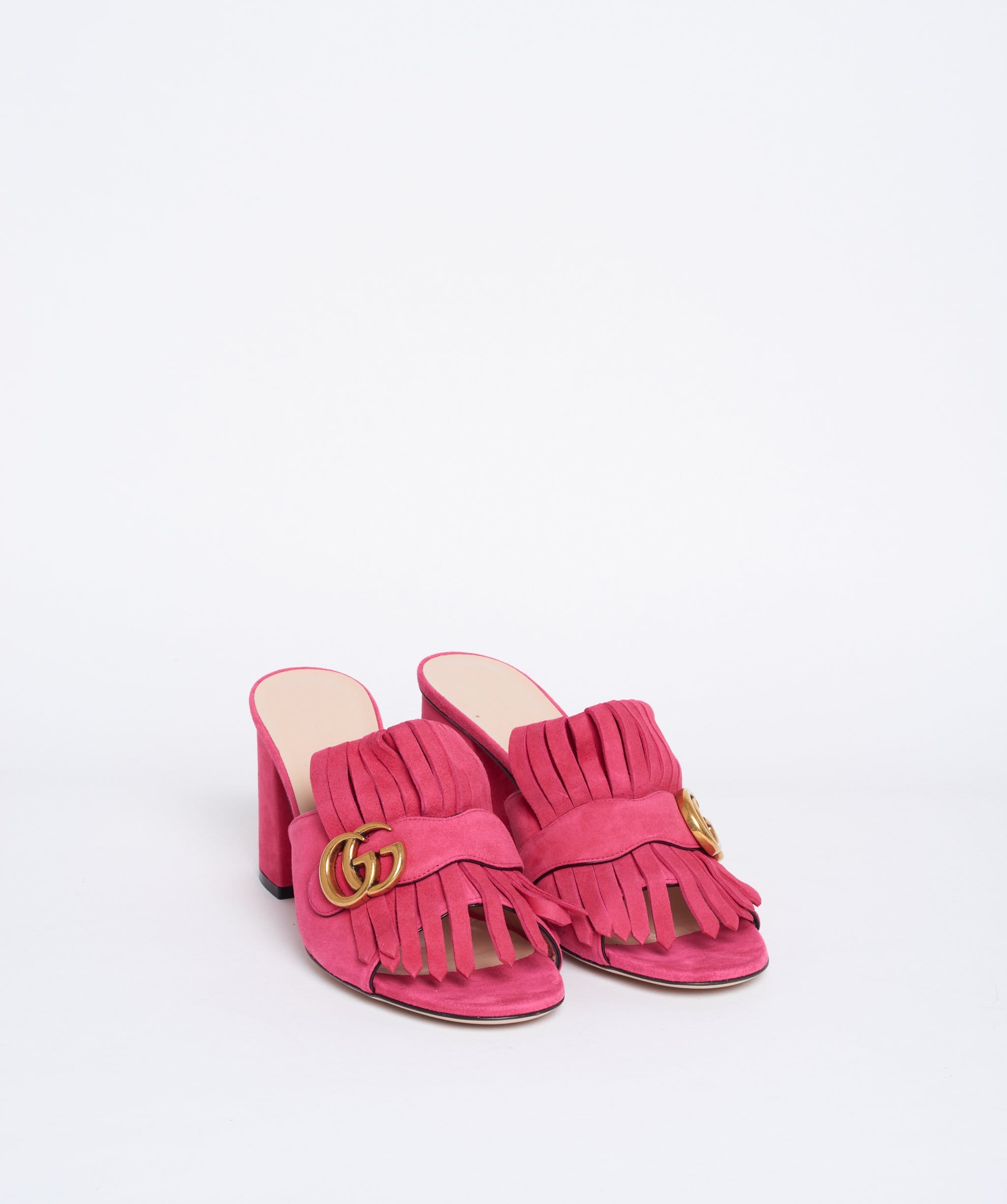 Gucci Gucci Pink Suede Marmont Mules size 39.5