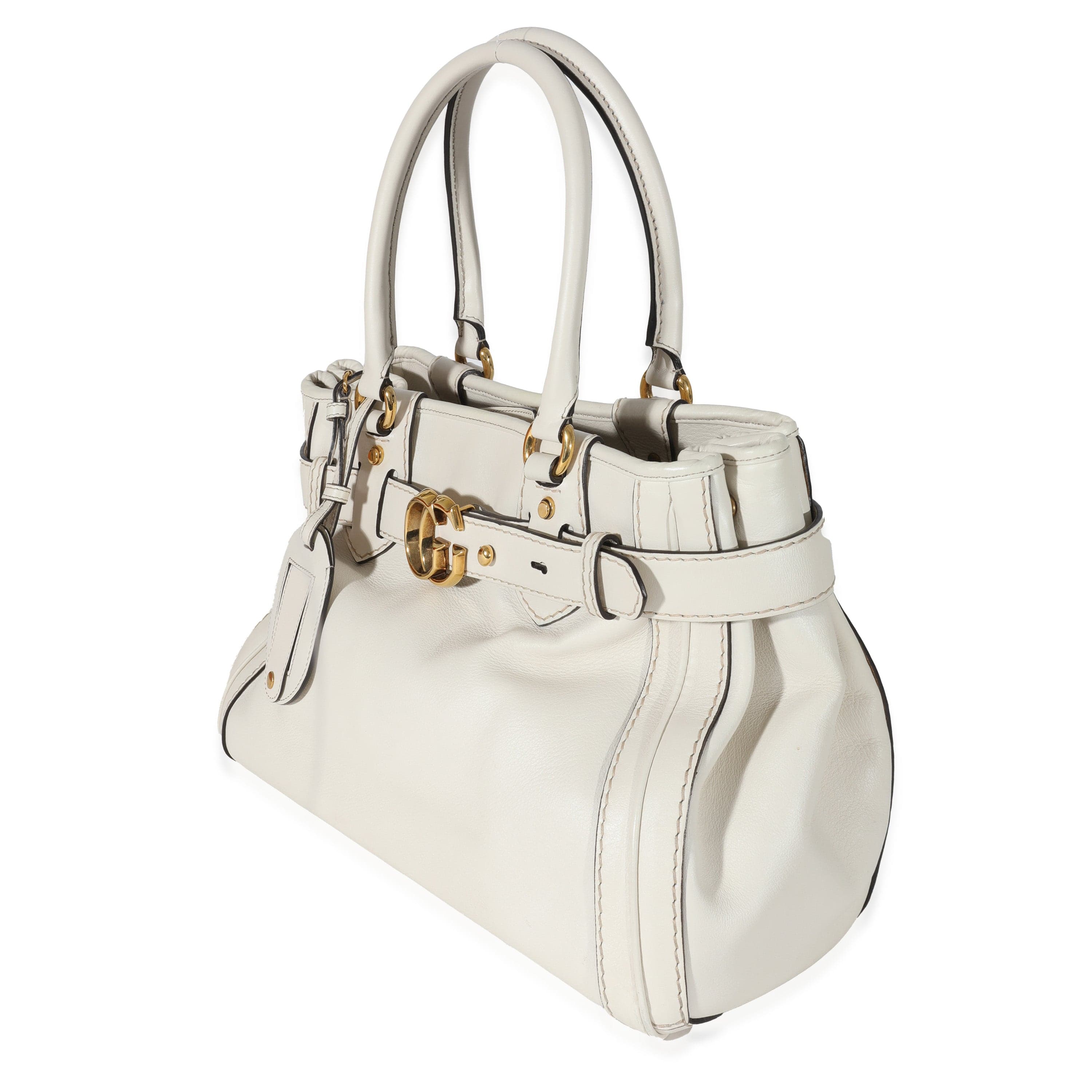 Gucci Gucci White Leather GG Running Tote