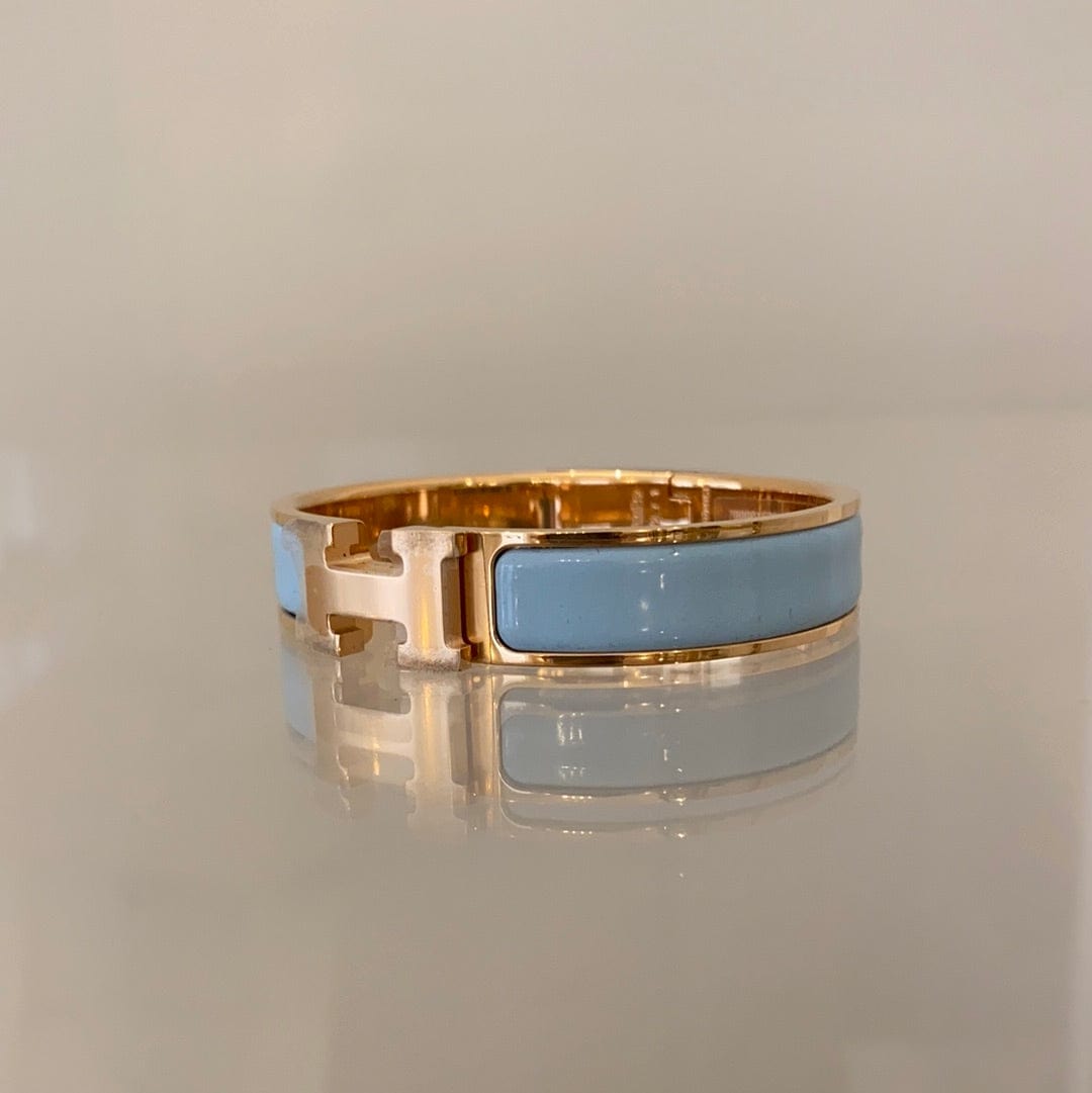 Hermès Clic H Braclet - PM Size - Blue Polaire RGHW - 01CLC01