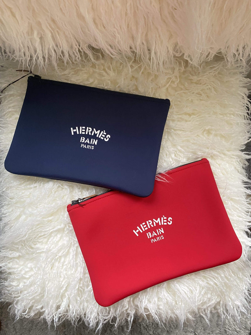 Hermès Hermes Bain Paris pouch red