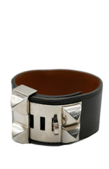 Hermès Hermes CDC Grey leather bracelet with silver detailing  ASL1085