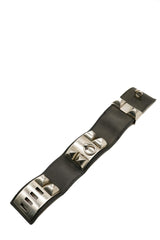 Hermès Hermes CDC Grey leather bracelet with silver detailing  ASL1085