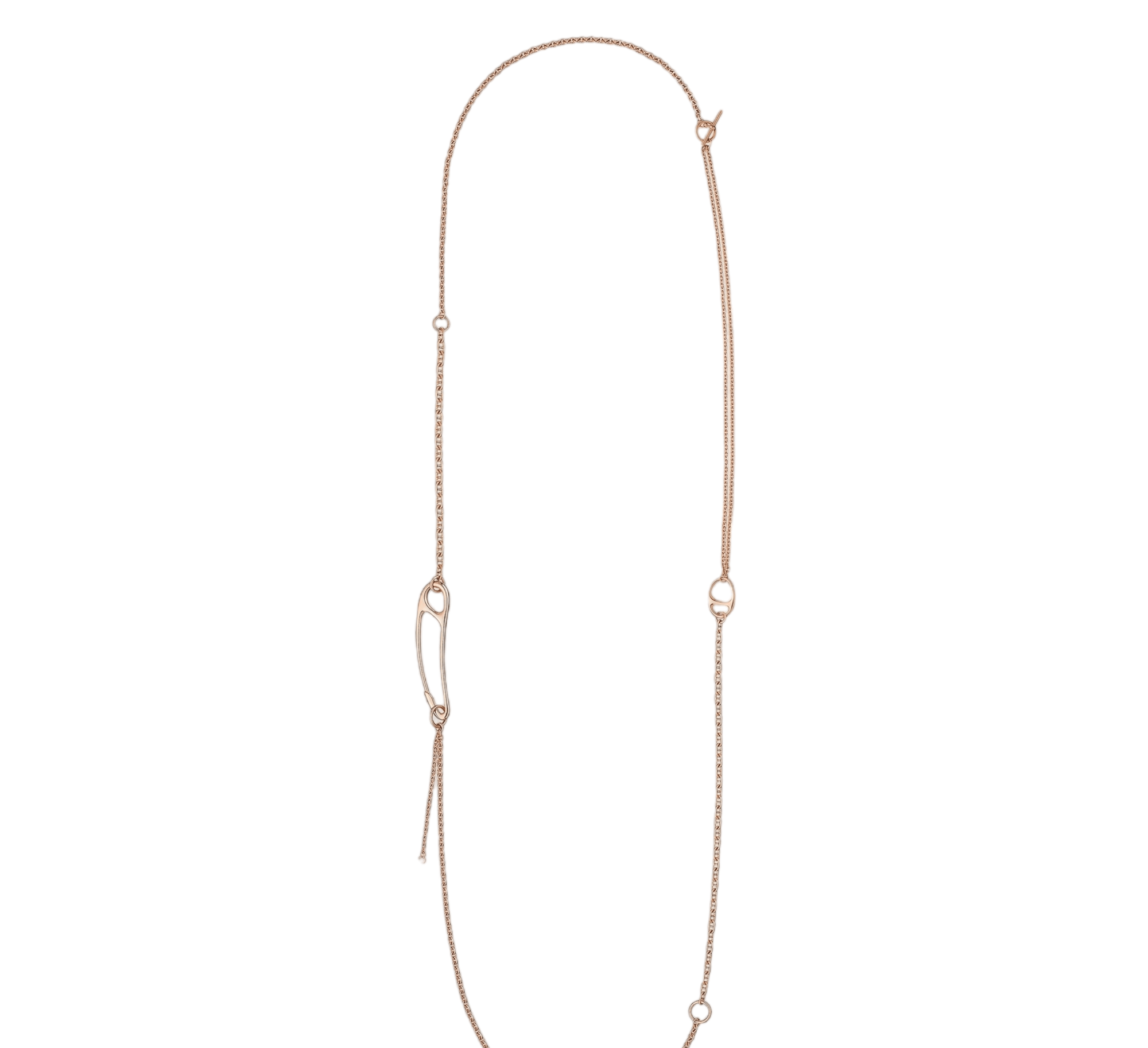 Hermès Hermes Chaine d'Ancre Punk long necklace RG SKC1363
