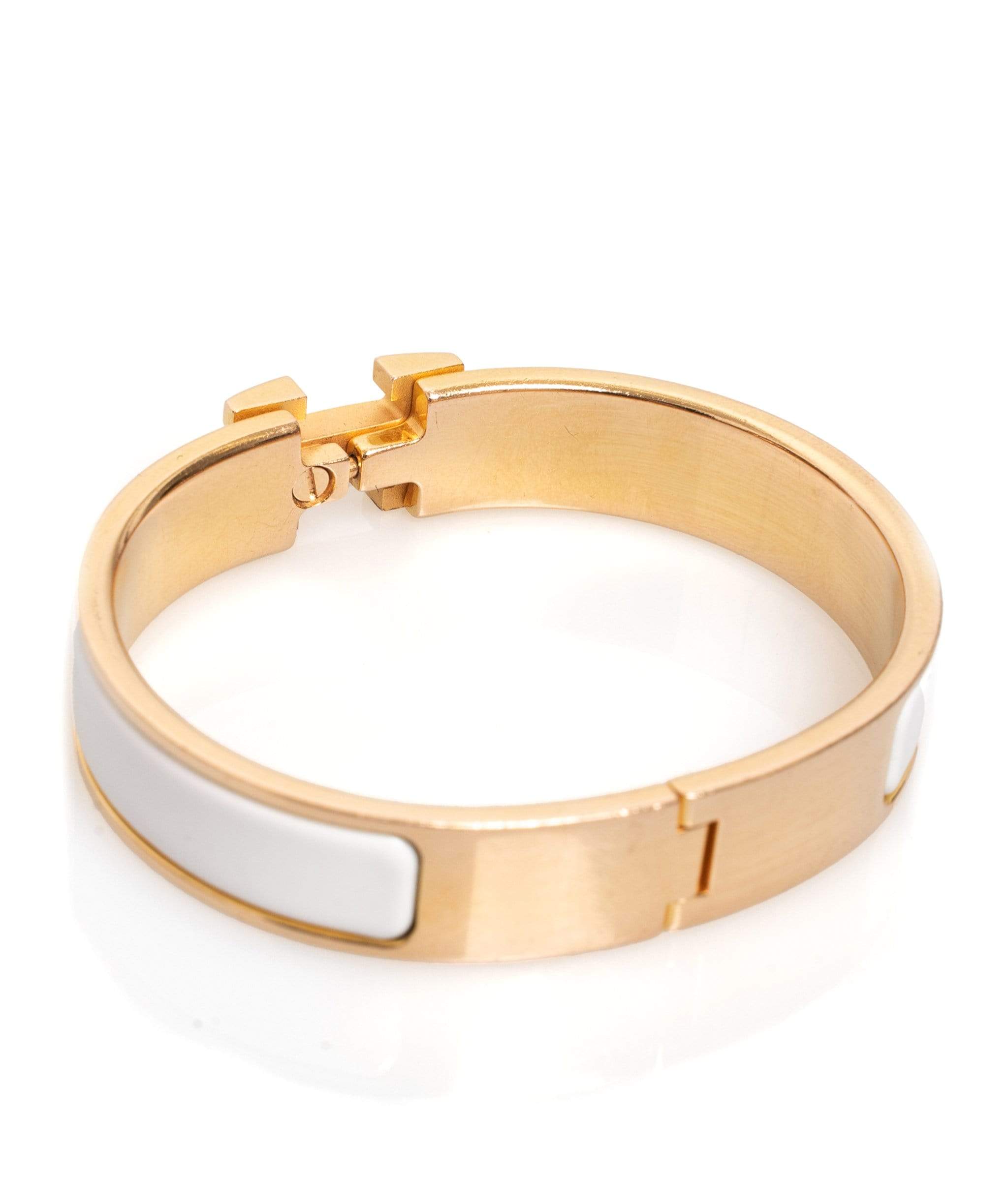 Hermes Clic H Bracelet in Blanc GHW - AGL1344