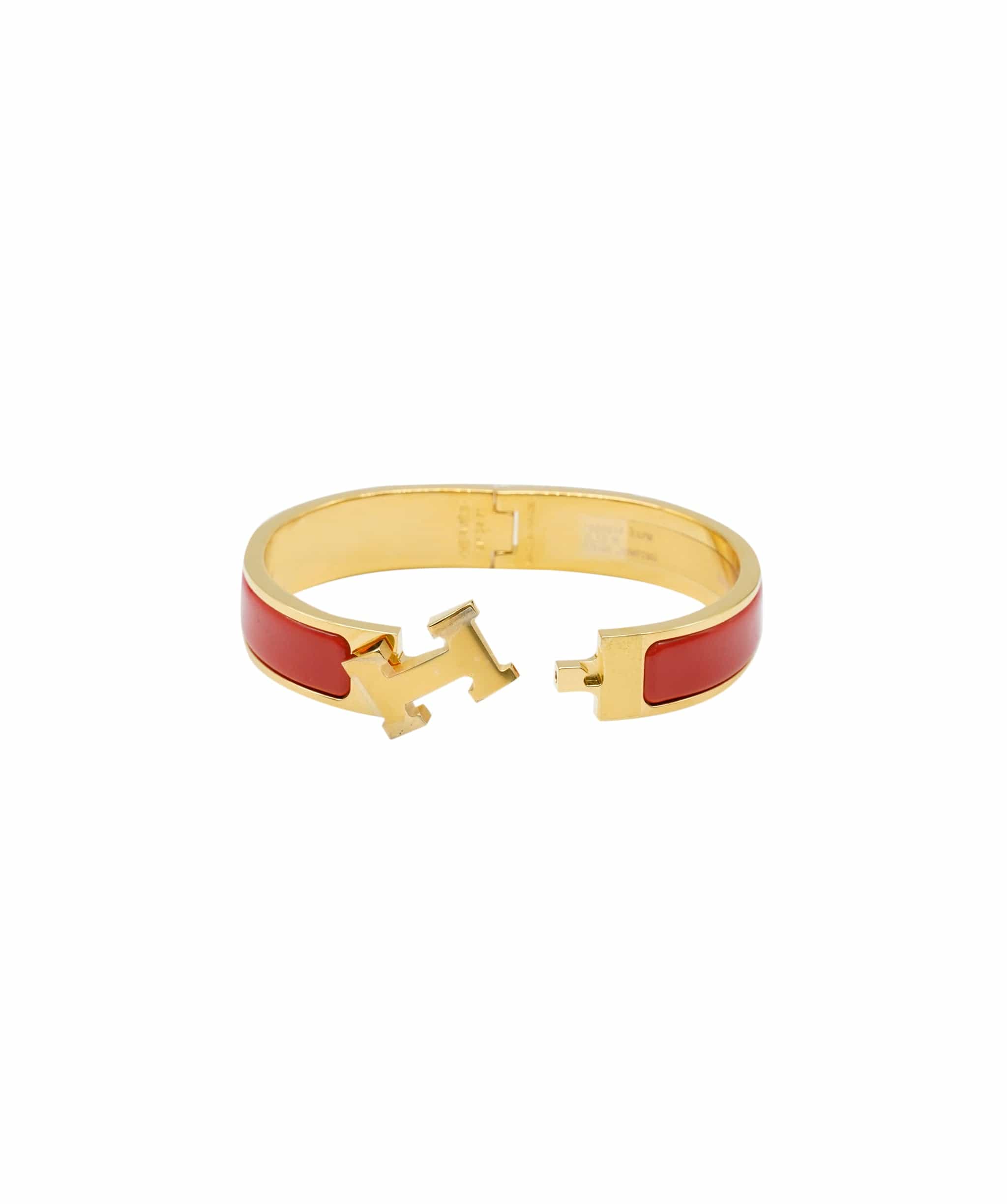 Hermès Hermes Clic H Bracelet PM Rouge Vif GHW ASL6801