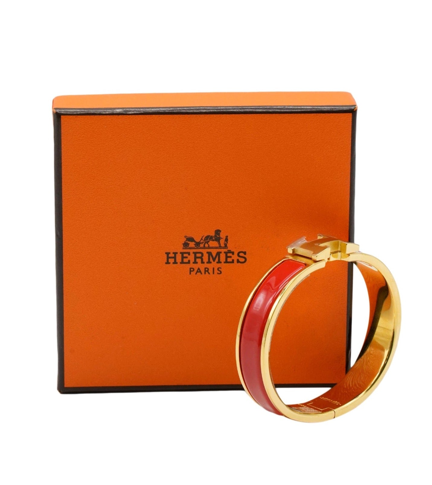 Hermès Hermes Clic H Bracelet PM Rouge Vif GHW ASL6802