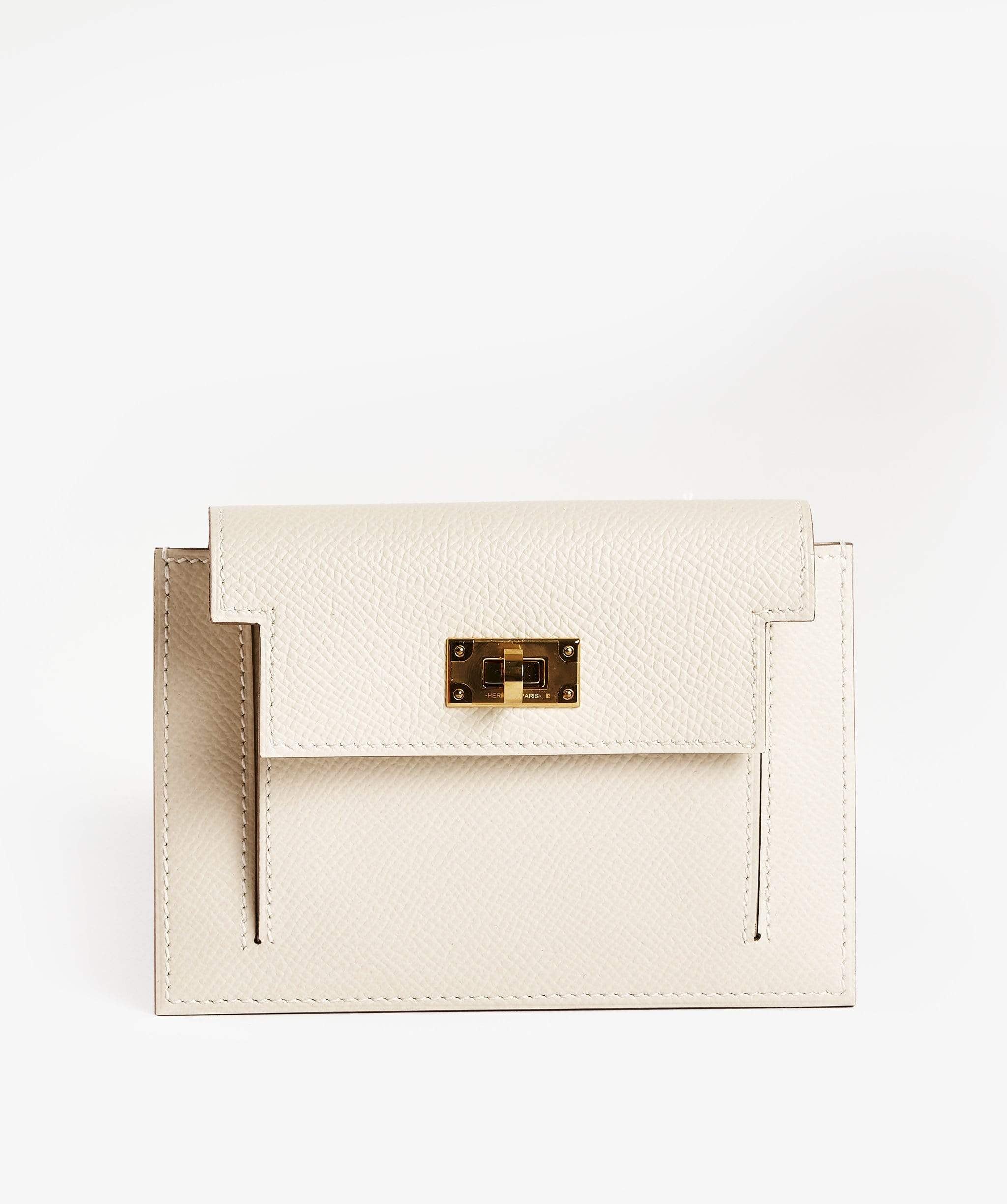 Hermès Hermes Craie compact wallet with GHW