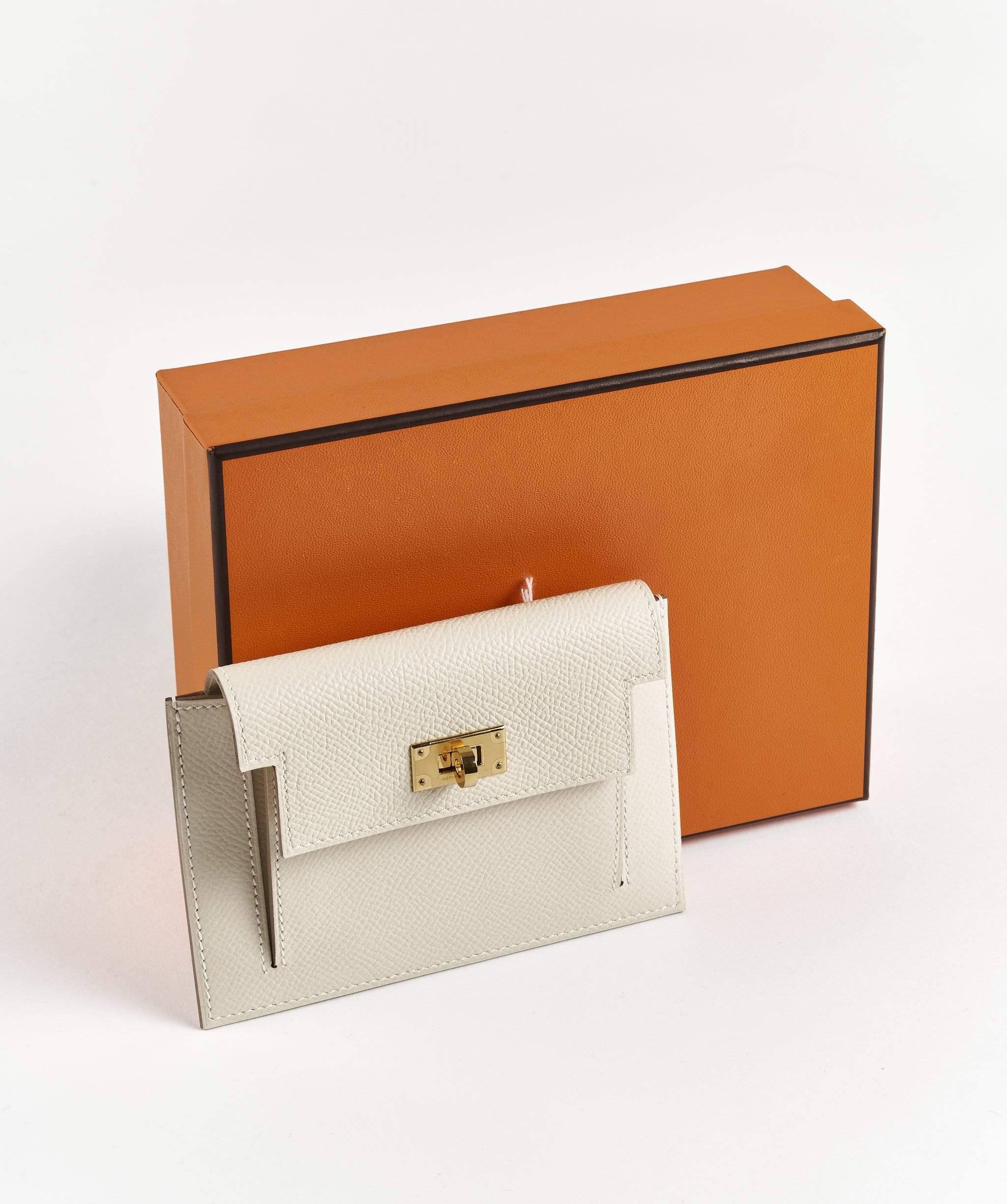 Hermès Hermes Craie compact wallet with GHW