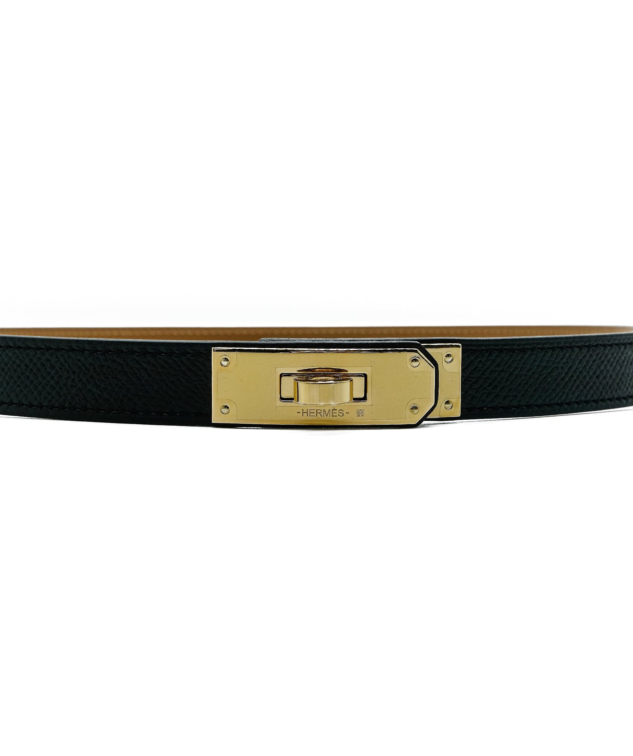 Hermès Hermes Kelly Belt Black GHW REC1172