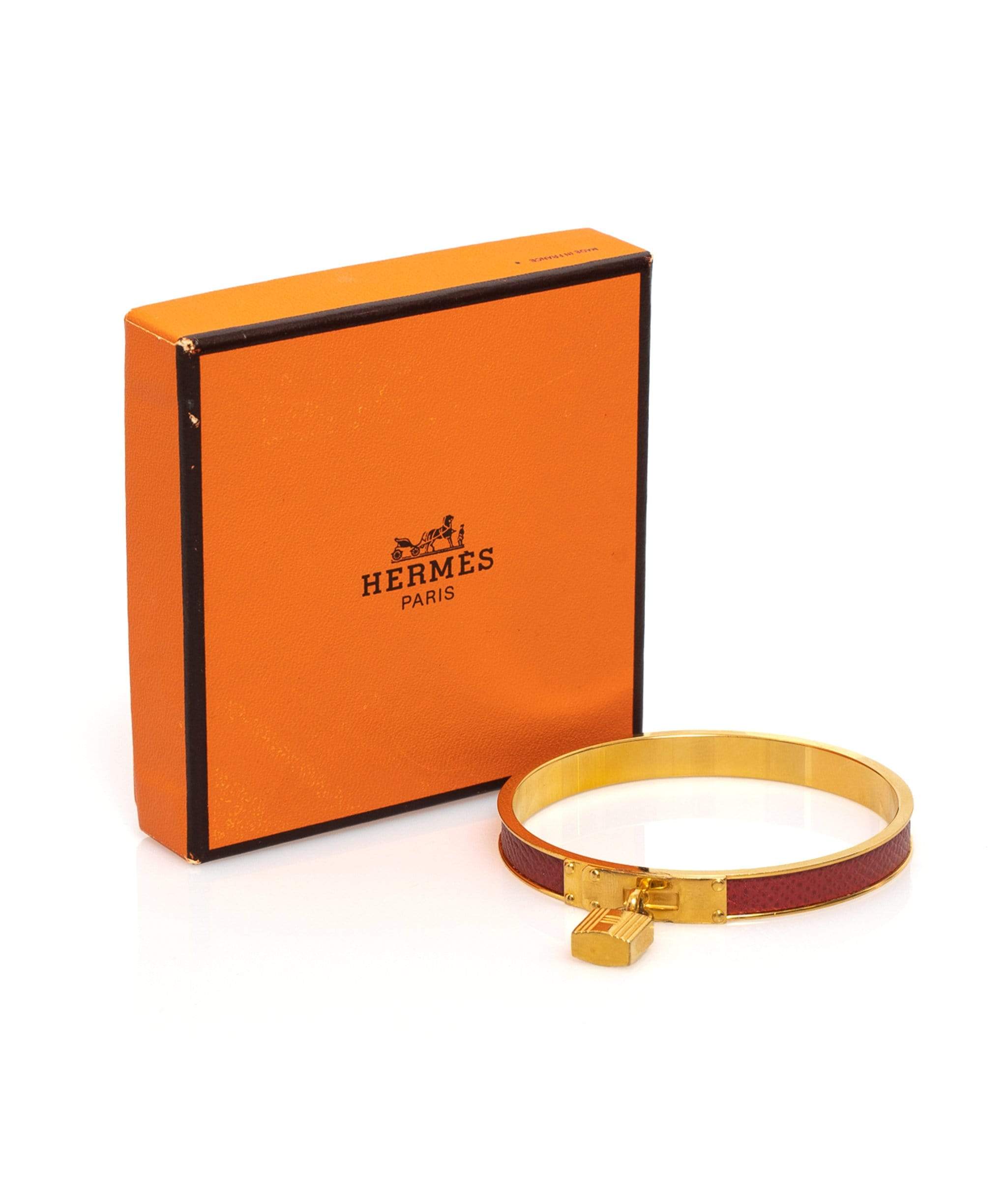 Hermès Hermès Kelly Lock Bangle Red Epsom Leather - AWL1118