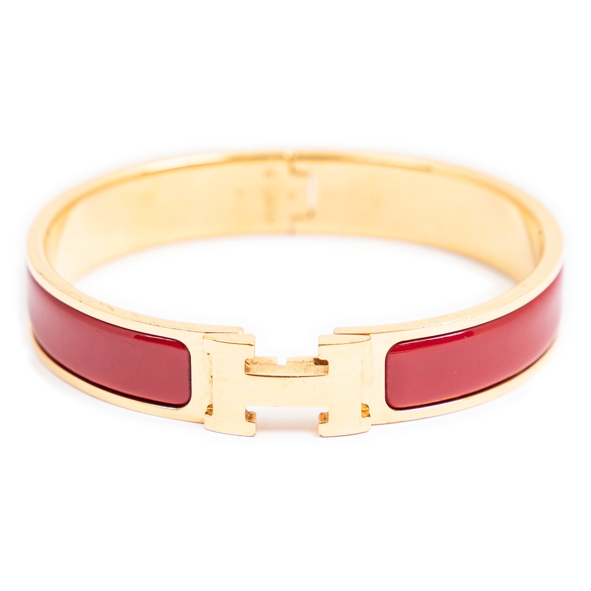 Hermes Red H Clic Clac Bracelet - AWC1644 – LuxuryPromise