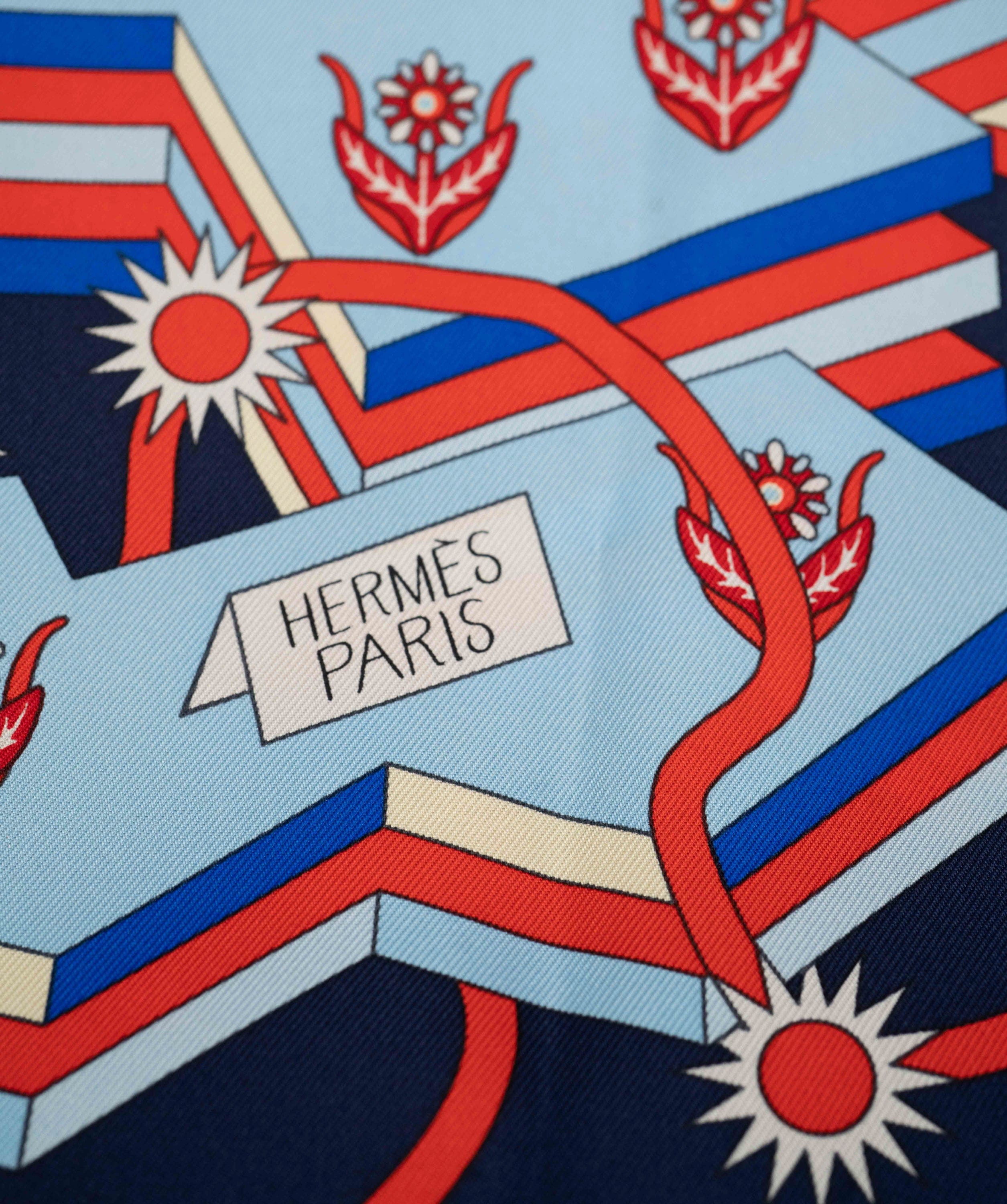 Hermès Hermès Scarf la source de Pegase Blue ASC1337