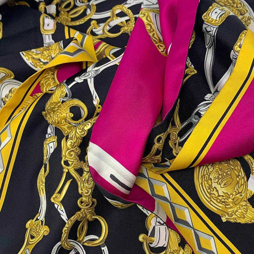 Hermes scarf black 2025 and gold