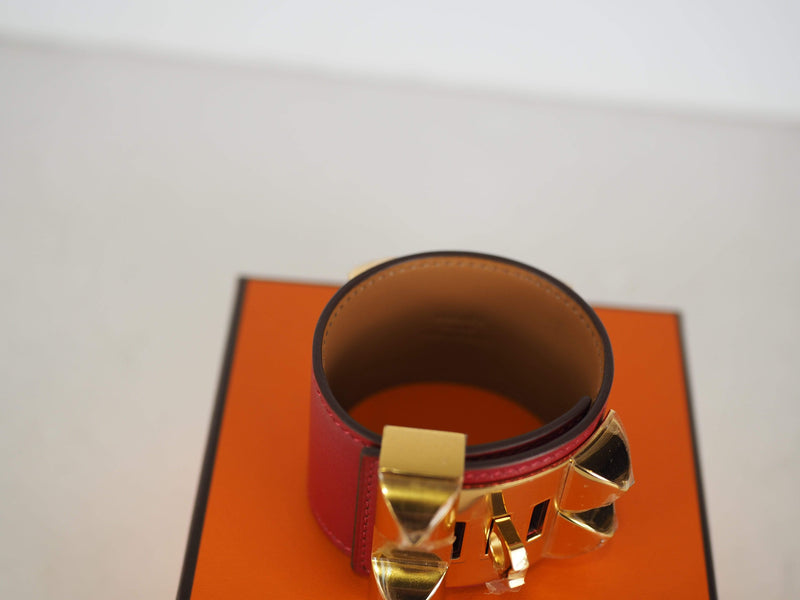 Hermès Hermès Swift Collier De Chien CDC S Bracelet Rouge Vif