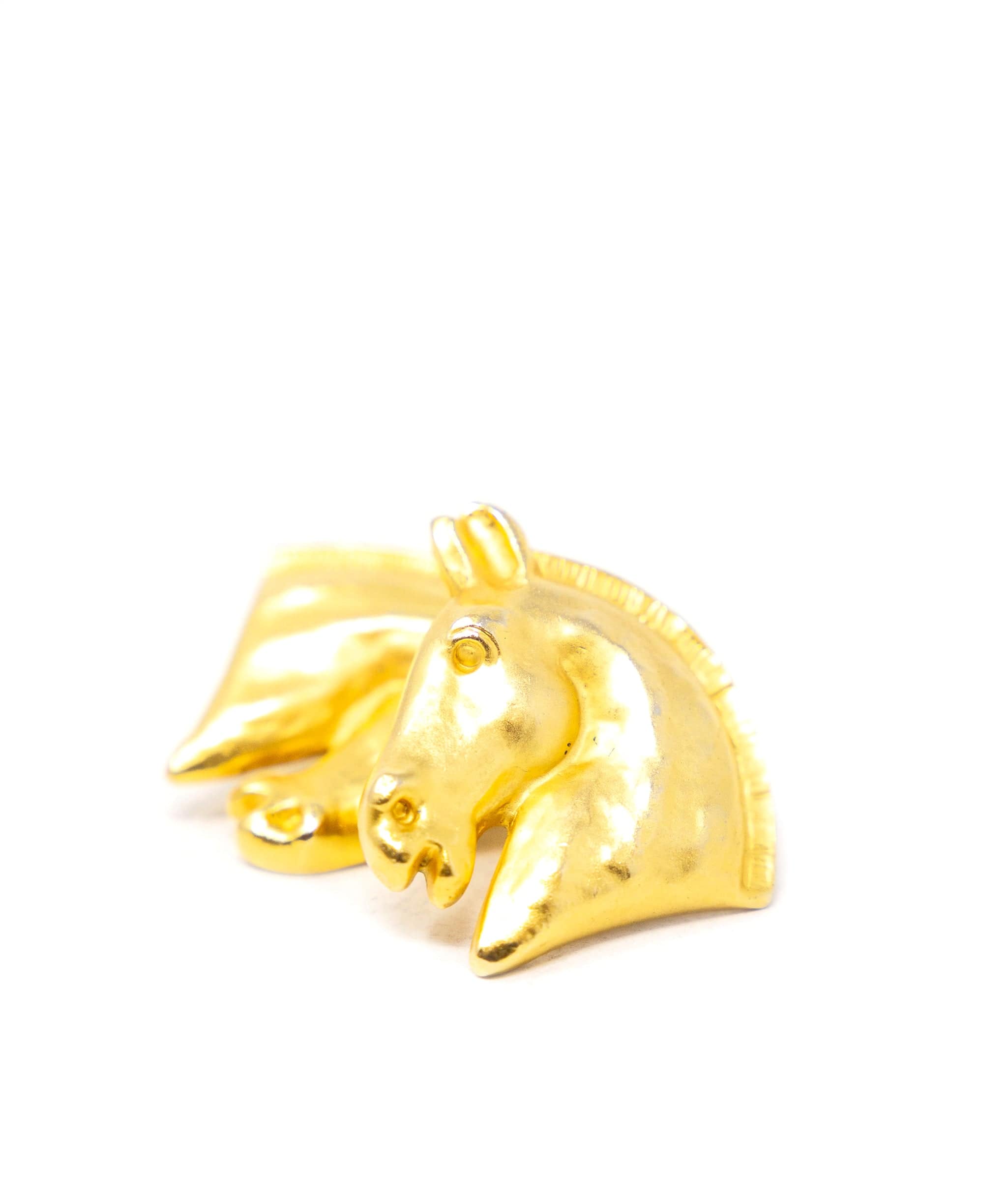 Hermès Hermes Vintage Horse  Gold Earrings AWC1218