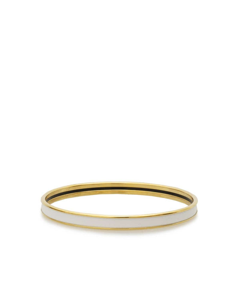 Hermès Hermes White and Gold Enamel bangle. - ADC1148