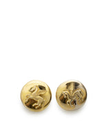 Hermès Vintage HERMES gold tone round earrings with Pegasus - AWC1087