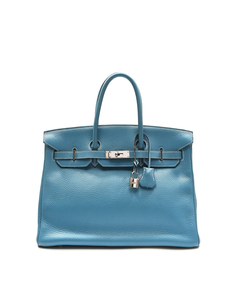 Birkin 35 Blue Jean Colour in Togo Leather with palladium hardware