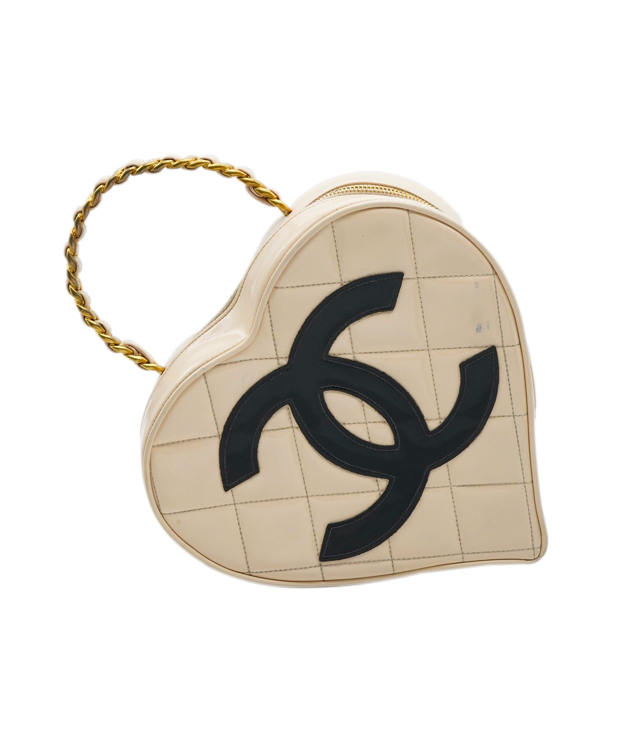 Hermès Chanel heart bag beige patent