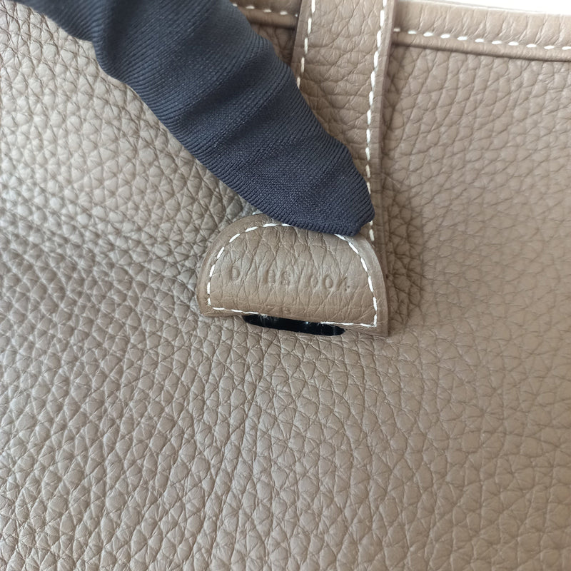 Hermes Clemence Evelyne III PM Messenger Bag Taupe