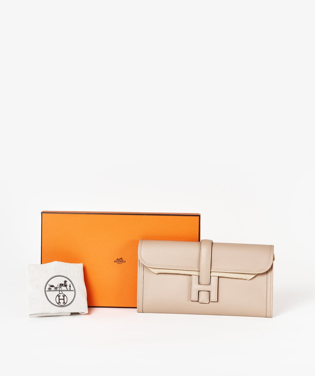 NEW HERMES HANDBAGS EGEE 4W CLUTCH BAG GLYCINE