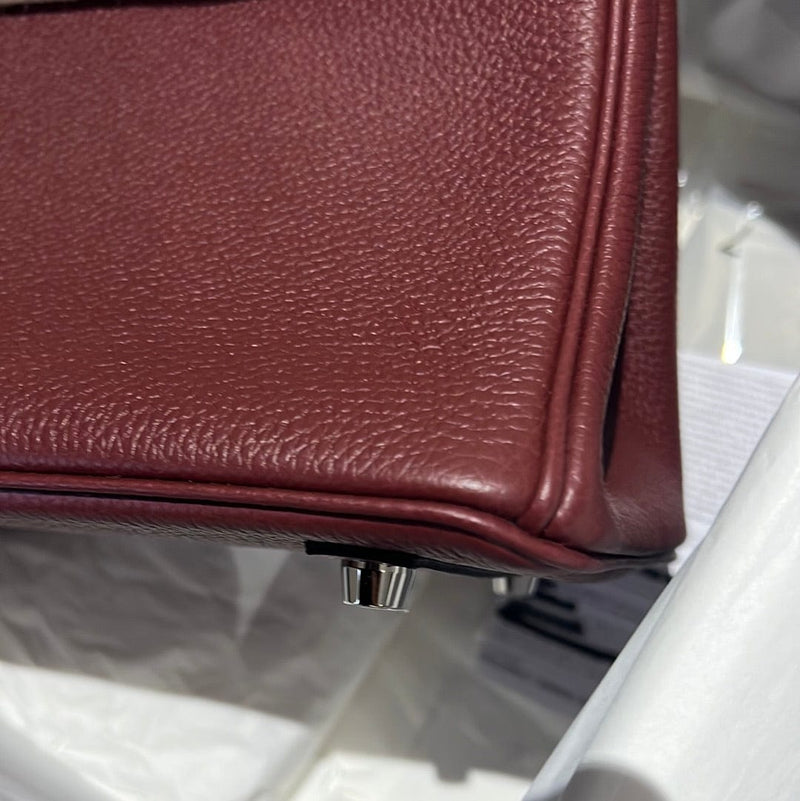 Birkin 25 leather handbag Hermès Red in Leather - 36148926